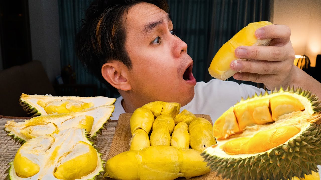 ASMR DURIAN (EATING SOUNDS)  THIS FOOD MAKES PEOPLE GO WILD - ASMR DURIAN OPENING & EATING SOUNDS!