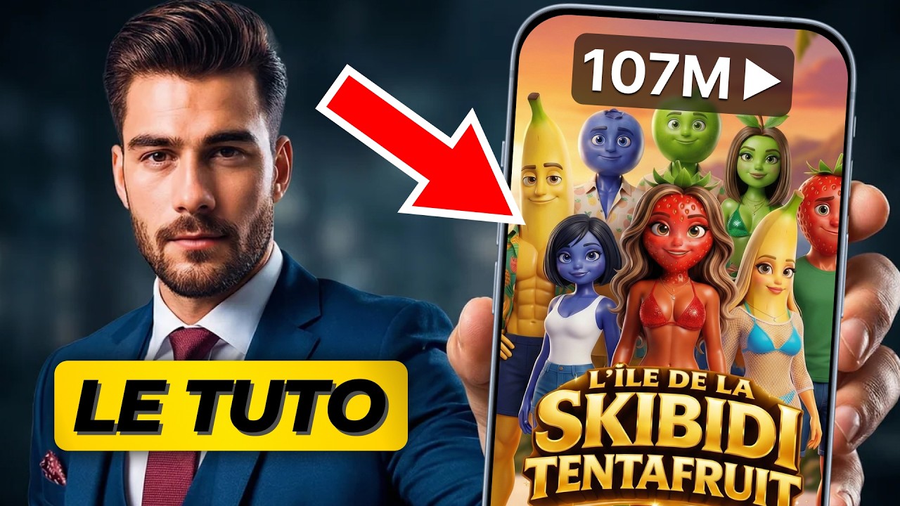 Comment cr&eacute;er les vid&eacute;os IA de l'&Icirc;LE DE LA SKIBIDI TENTA FRUIT - Formation GRATUITE compl&egrave;te