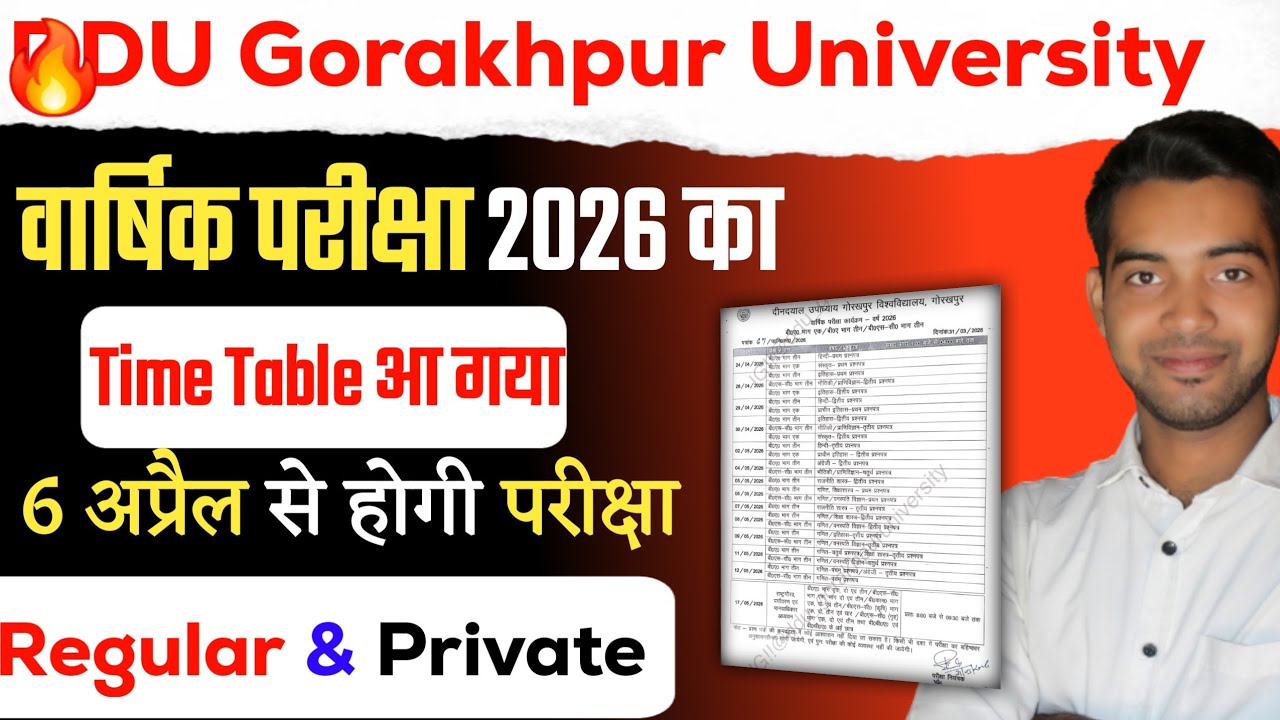 DDU Annual Exam 2026 Time Table is out | DDU Annual Exam Time Table 2026 | Exam will be held from...