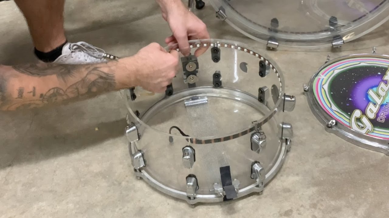 How to Install Galaxy LED Strip to Inside of Drum - Triggered Drum Lights - Galaxy Drum Lights