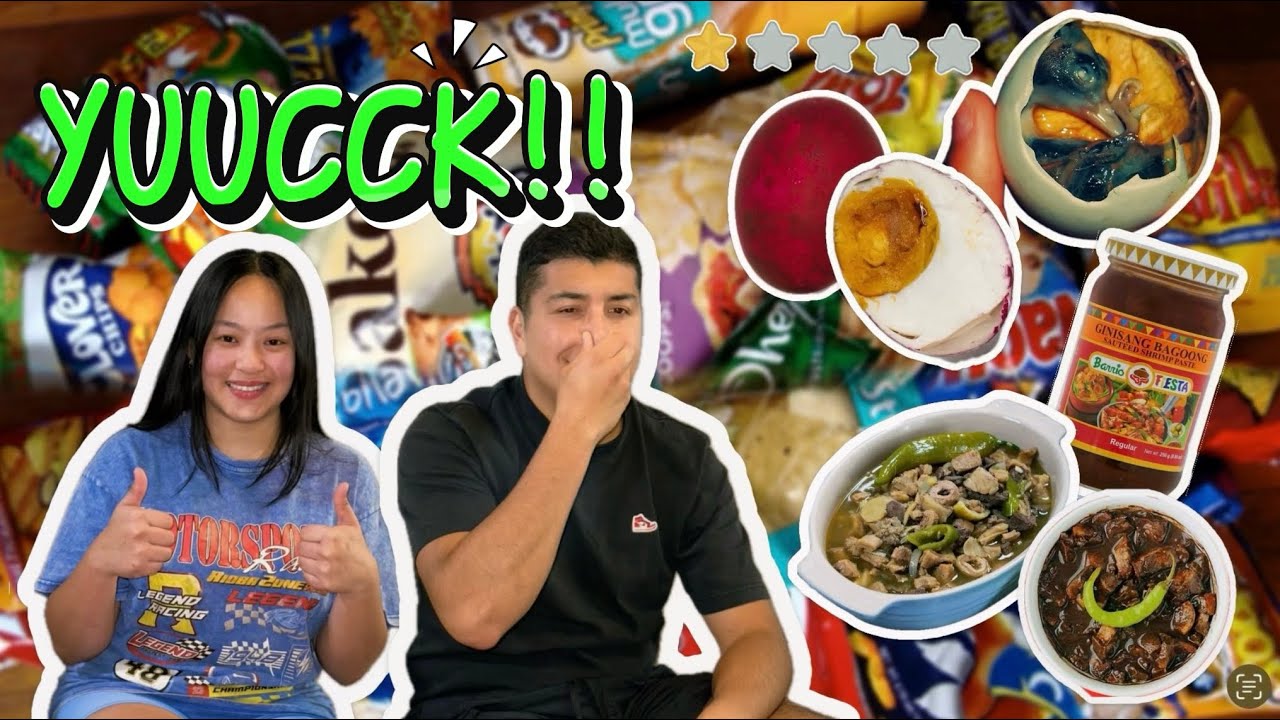 Filipino Snacks 🇵🇭: Will My Boyfriend Love or Hate them? (Easy level and 1,000 he will eat Balut!) 😤