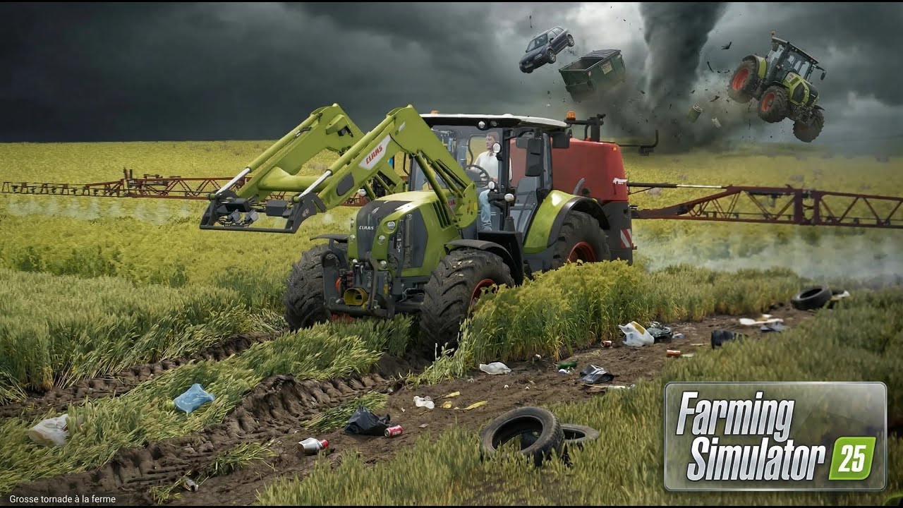 Сильный торнадо на ферме #lesterresAuvergne #episode22 #farmingsimulator25