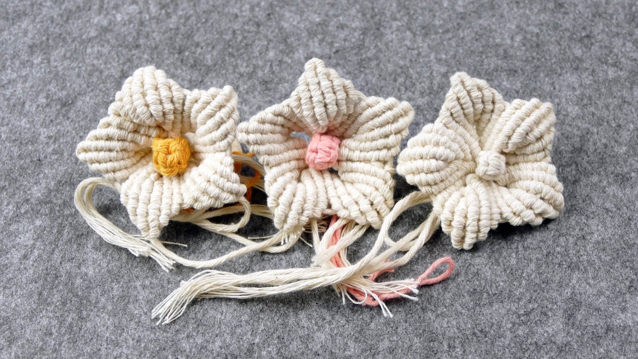 YARN FLOWER MACRAME TUTORIAL
