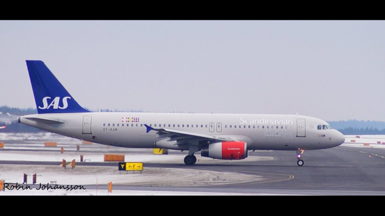 Scandinavian Airlines Newest Airbus A320-232 Takeoff From Landvetter Airport