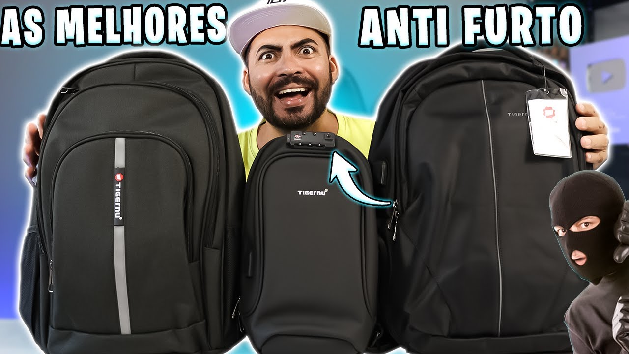 QUERO VER ROUBAREM AGORA! MOCHILAS ANTI-FURTO, USB E A PROVA D'ÁGUA DA TIGERNU