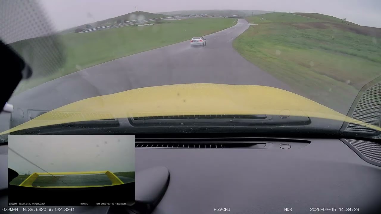 Rainy Day Hotlaps - Chasing a Model 3 - Thunderhill