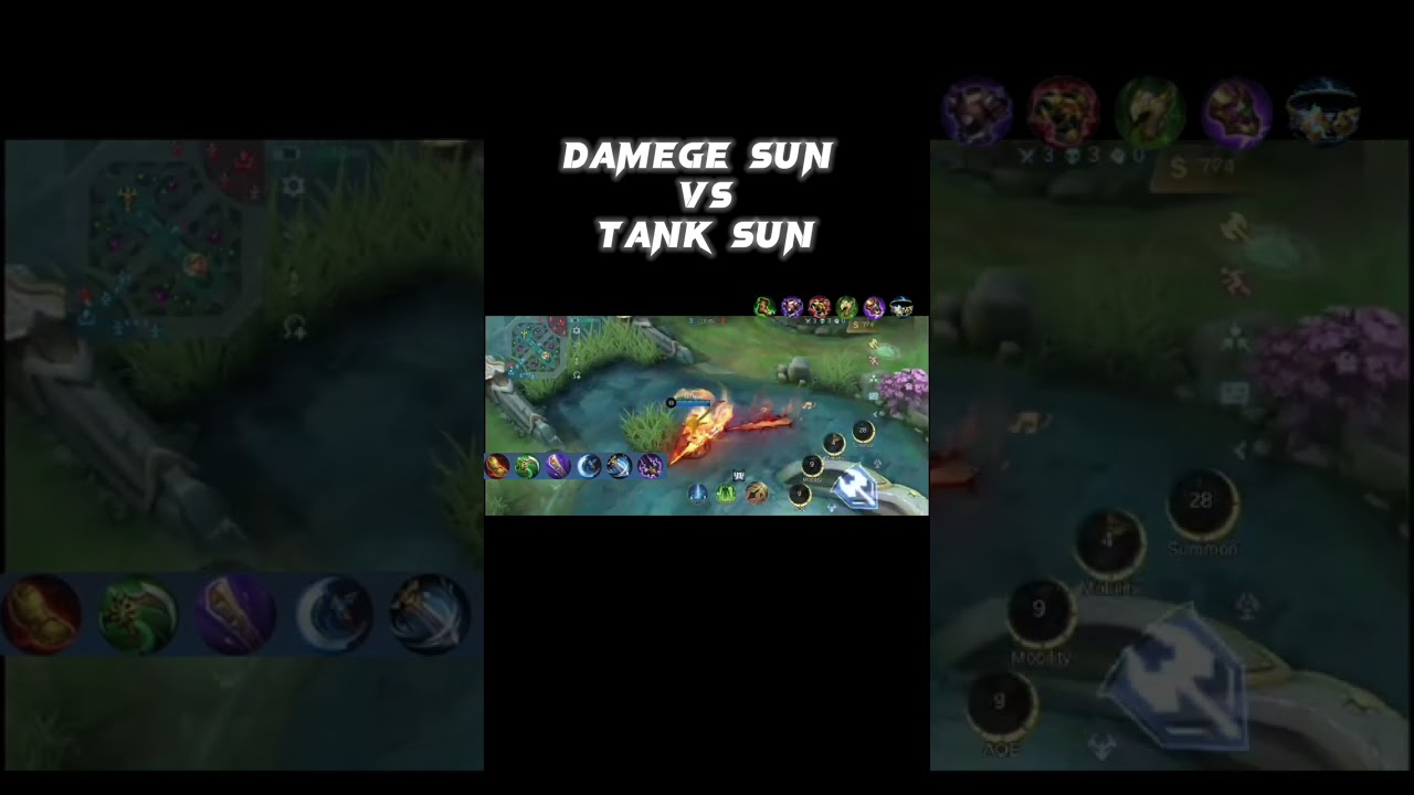MLBB damege build sun vs tank build sun #mlbb #viral #shortvideo