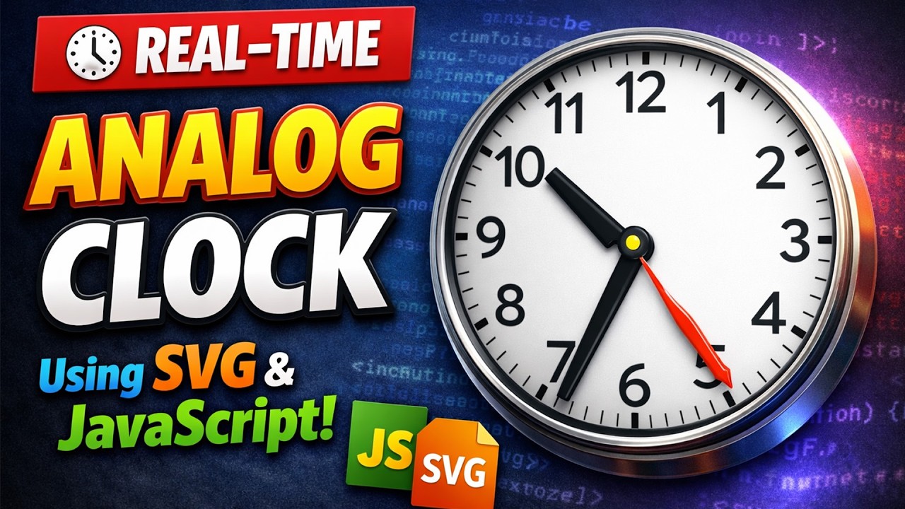 ⏰ Аналоговые часы реального времени с использованием SVG и JavaScript
