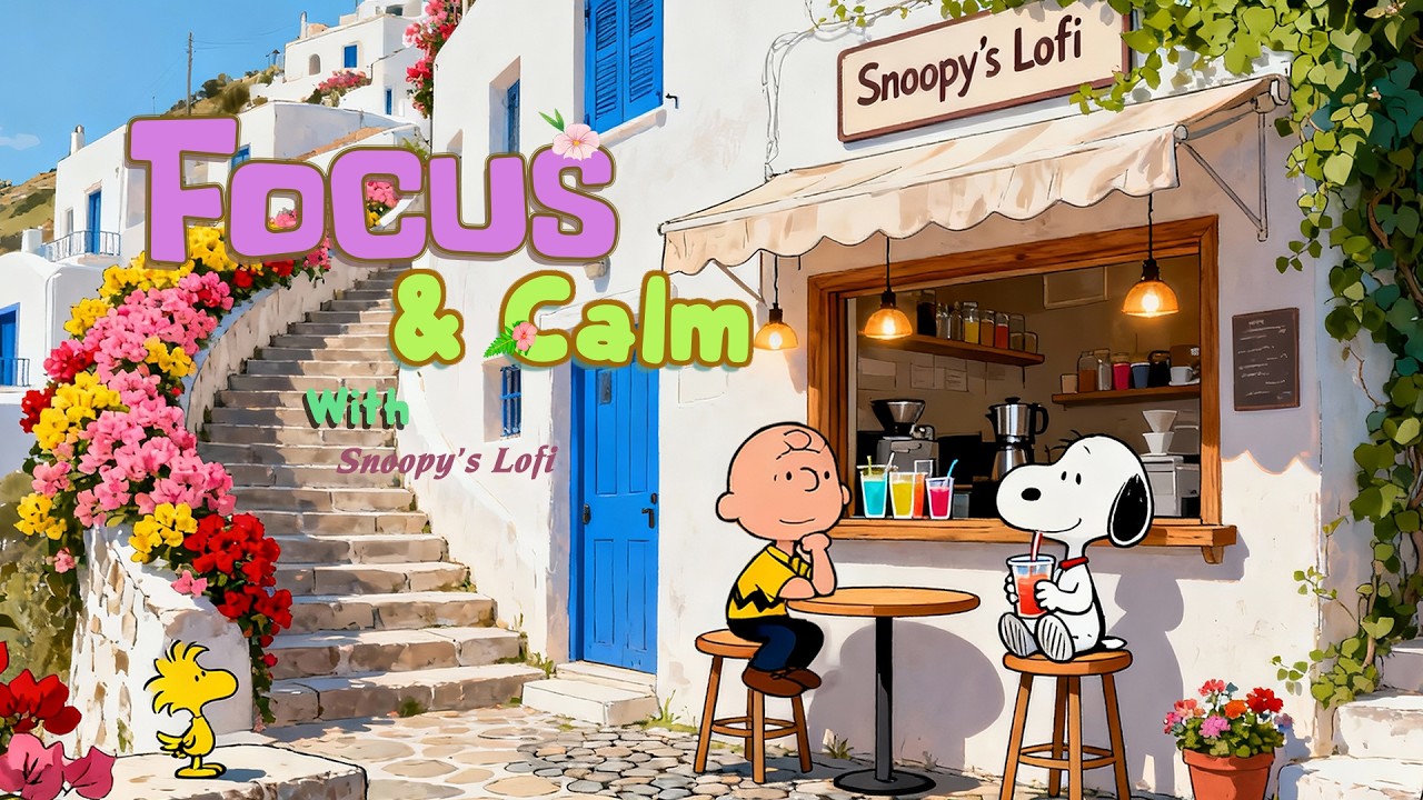 Sunny Café Moments with Snoopy & Charlie Brown☕ Soft Lofi Beats for Focus, Calm & Spring Ease