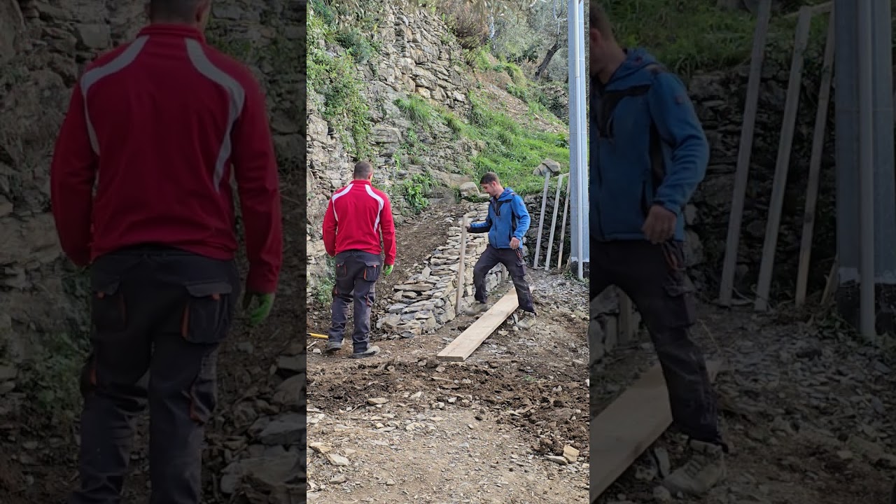 Muro a secco appena finito la sua costruzione