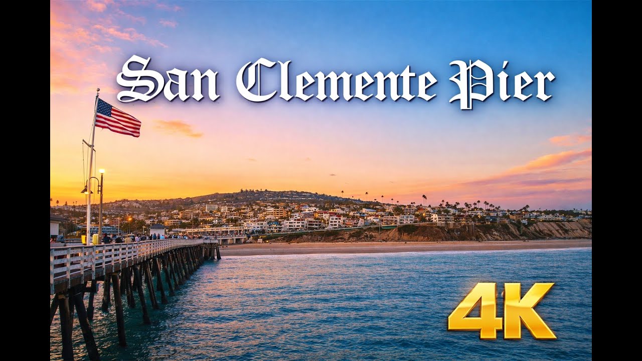 San Clemente Pier Walking Tour 4K - Sunset & Ocean Walk (No Talking)