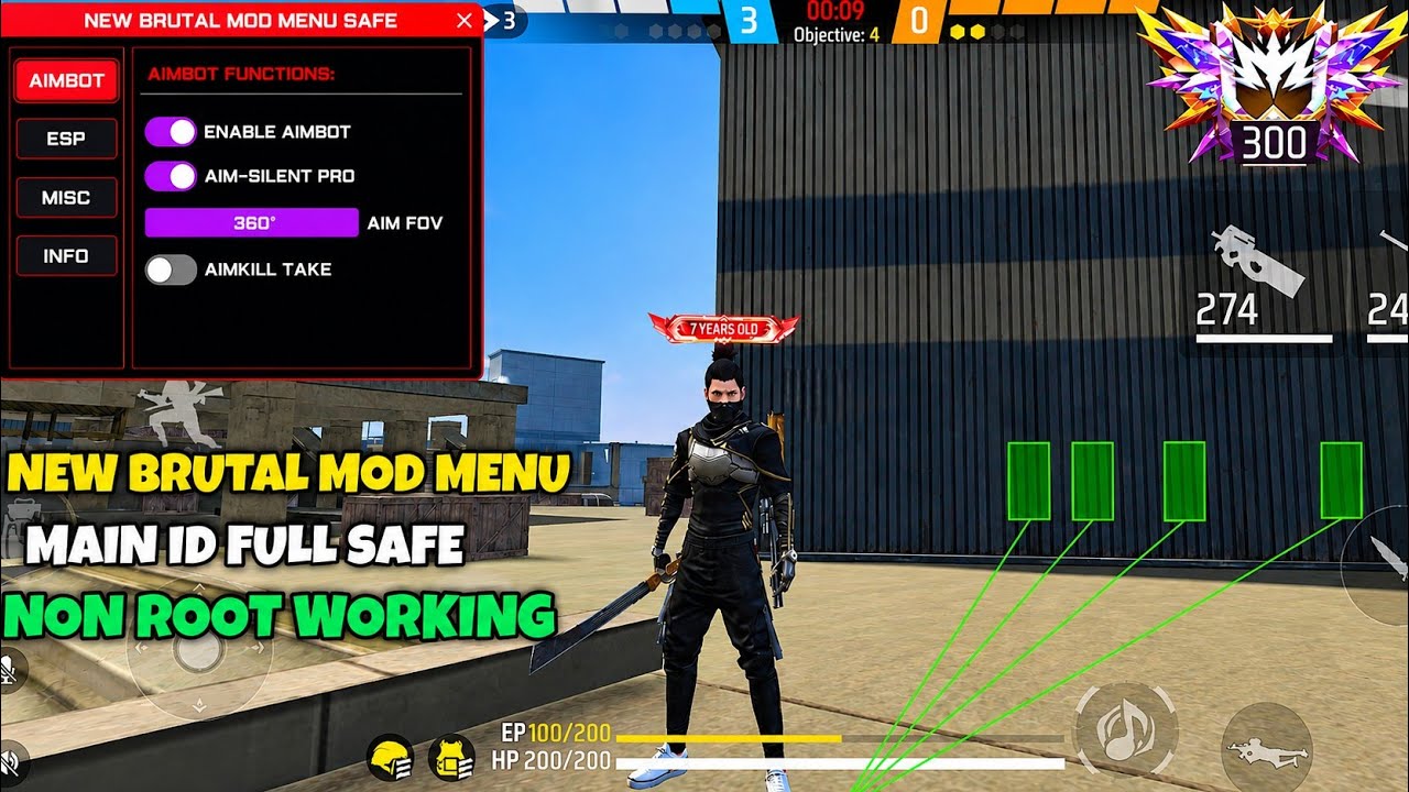 Free Fire Brutal Mod Menu💯☠️ | 100% Antiban Aim Lock + Esp Location 🧿 | No Password | Full safe