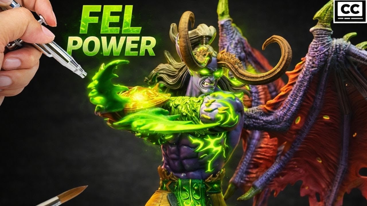 Painting 3D printed Illidan Stormrage Part 2 - The Details Are INSANE 🔥