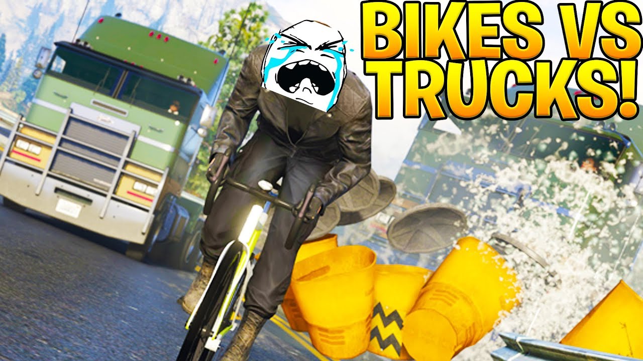 BIKES VS TRUCKS - GTA 5 ONLINE FUNNY MOMENTS
