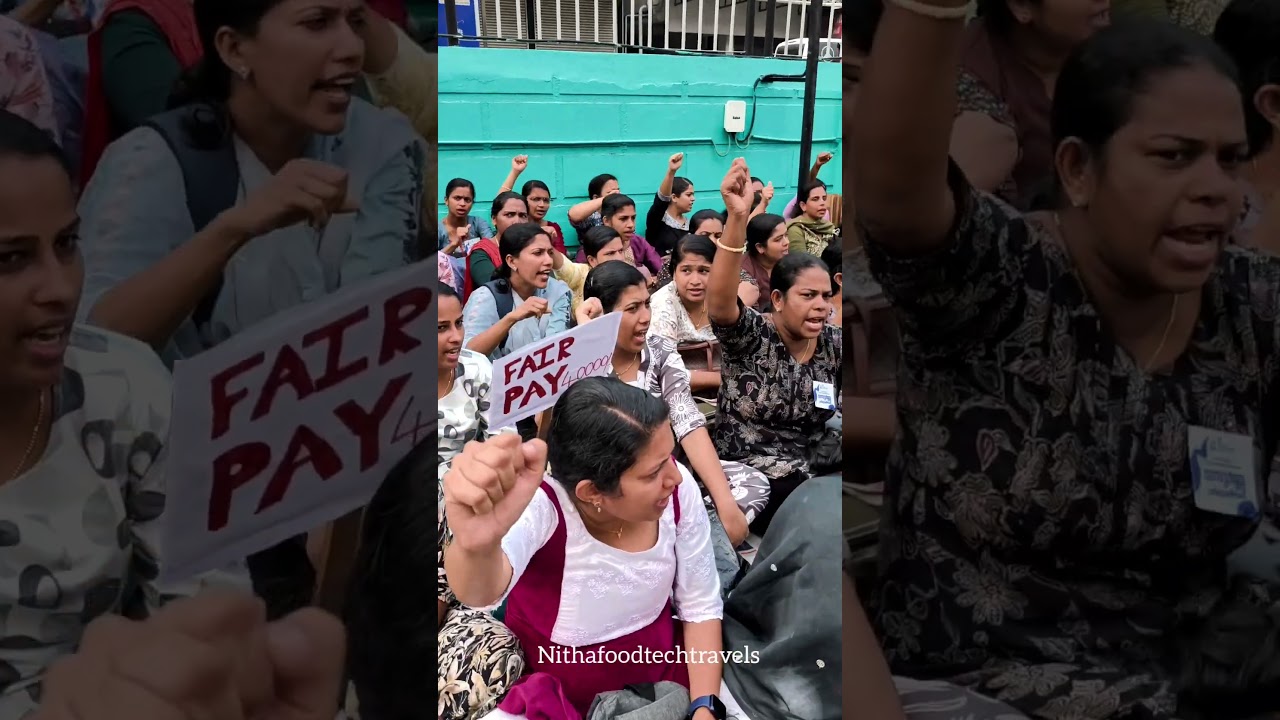 una nurses strike little flower hospital angamaly#strike #una #nurse
