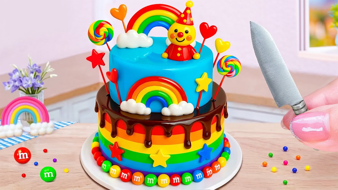 Lovely M&M Rainbow Cake Decorating 🌈🍰 Easy Mini Cake Design Tutorial 😍 Mini Sweet Taste