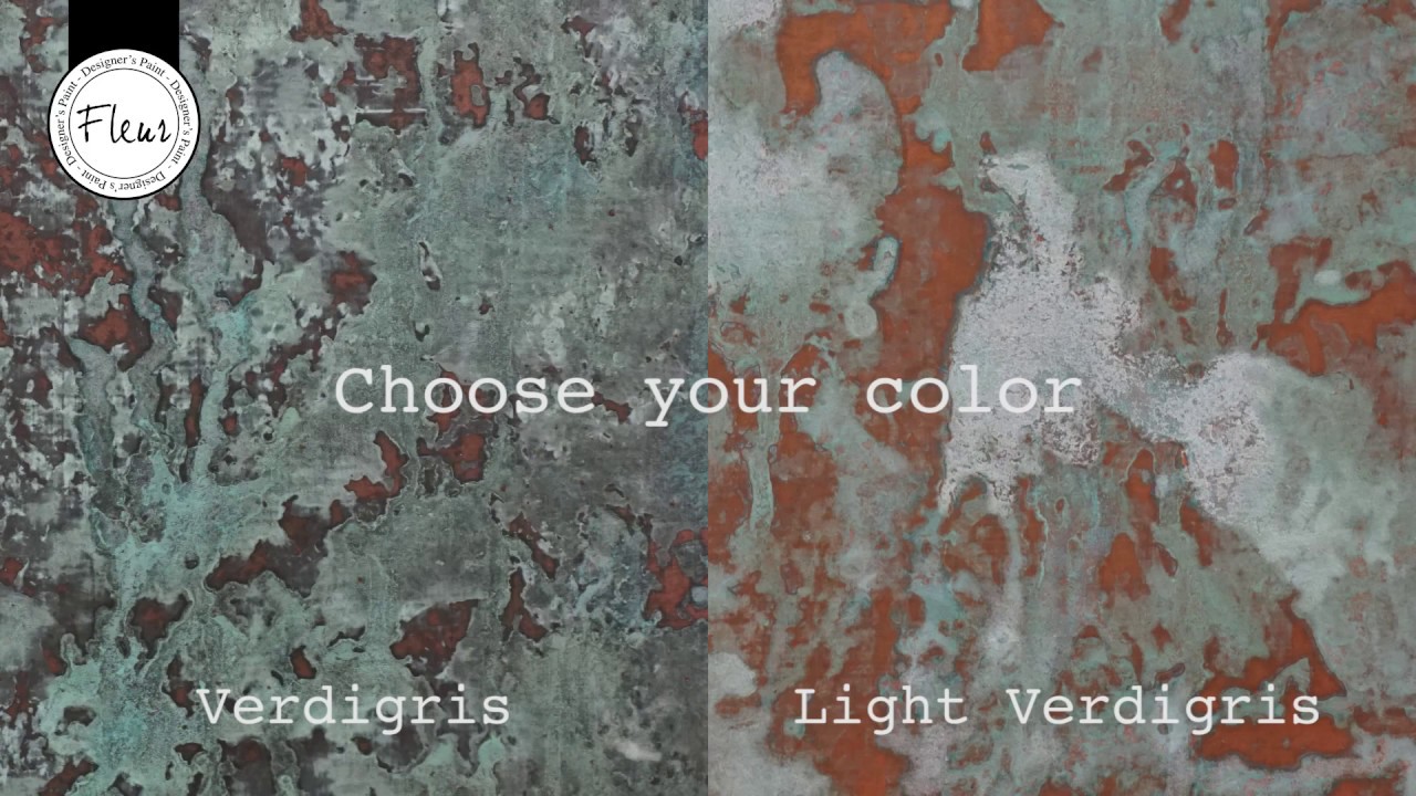 🇬🇧 FLEUR SPOTTED VERDIGRIS EFFECT on canvas ENGLISH