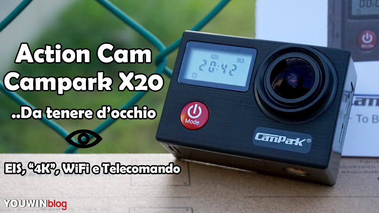 Action Cam Campark X20 – Stabilizzata e Completa 🔈
