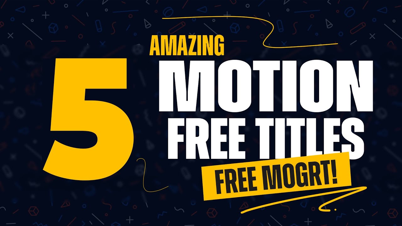 5 Free Animated Titles for Premiere Pro Template | MOGRT FREE