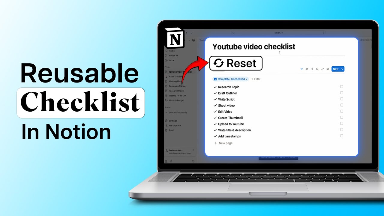 How to Create Easy Reusable Checklist in Notion?