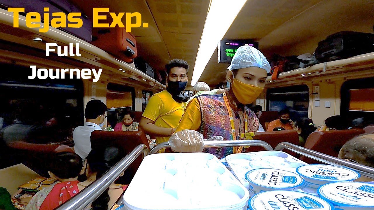Lucknow TEJAS Express Full Train Journey | India's First PRIVATE TRAIN with Lady Hostess | IRCTC