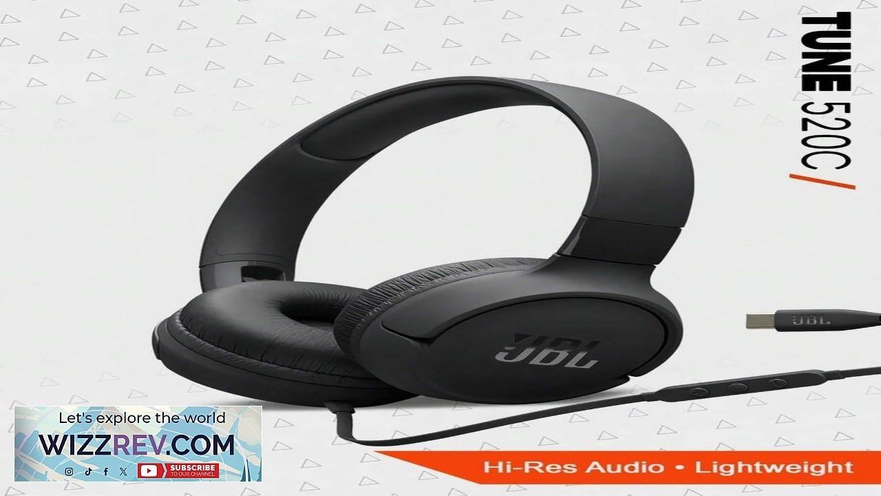 JBL Tune 520C Lightweight Wired On Ear Headphones With Hi Res Audio Pure Bass