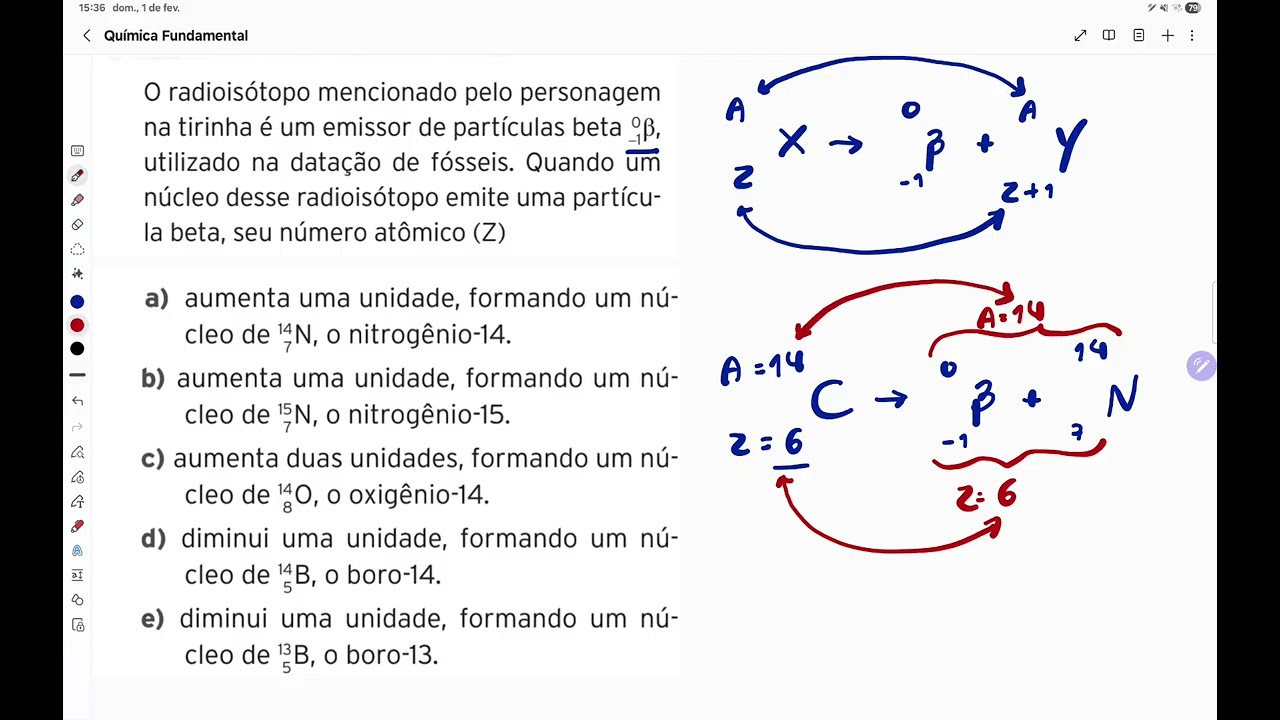 Decaimento Beta e Datação de Fósseis: Questão Conceitual