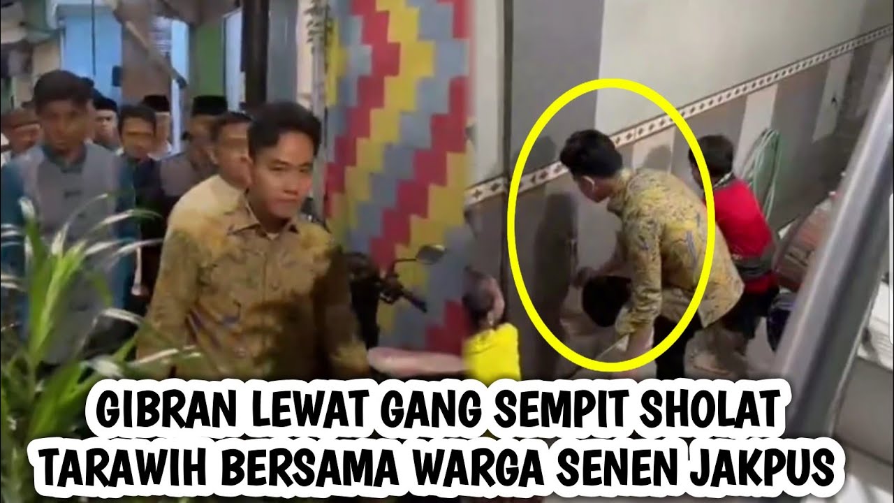 Detik2 Wapres Gibran Lewat Gang Sempit Berbaur Bersama Warga Sholat Tarawih Di Senen Jakpus