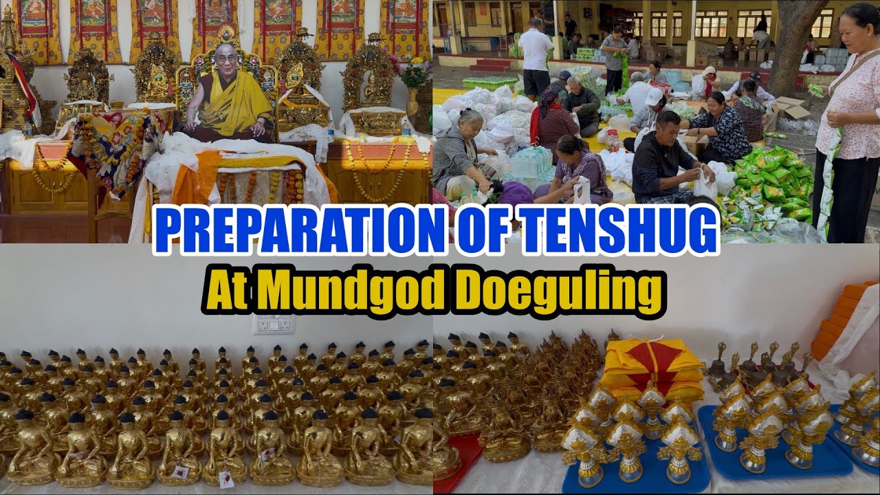 Preparation Of TENSHUG To HH The Great 14th Dalai Lama At Mundgod Doeguling 
