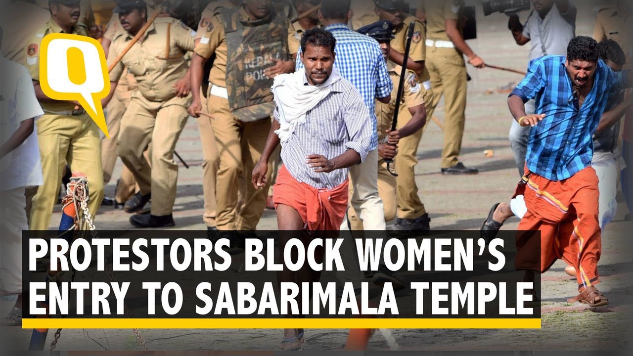 Protesters at Sabarimala Block Women’s Entry Into Temple