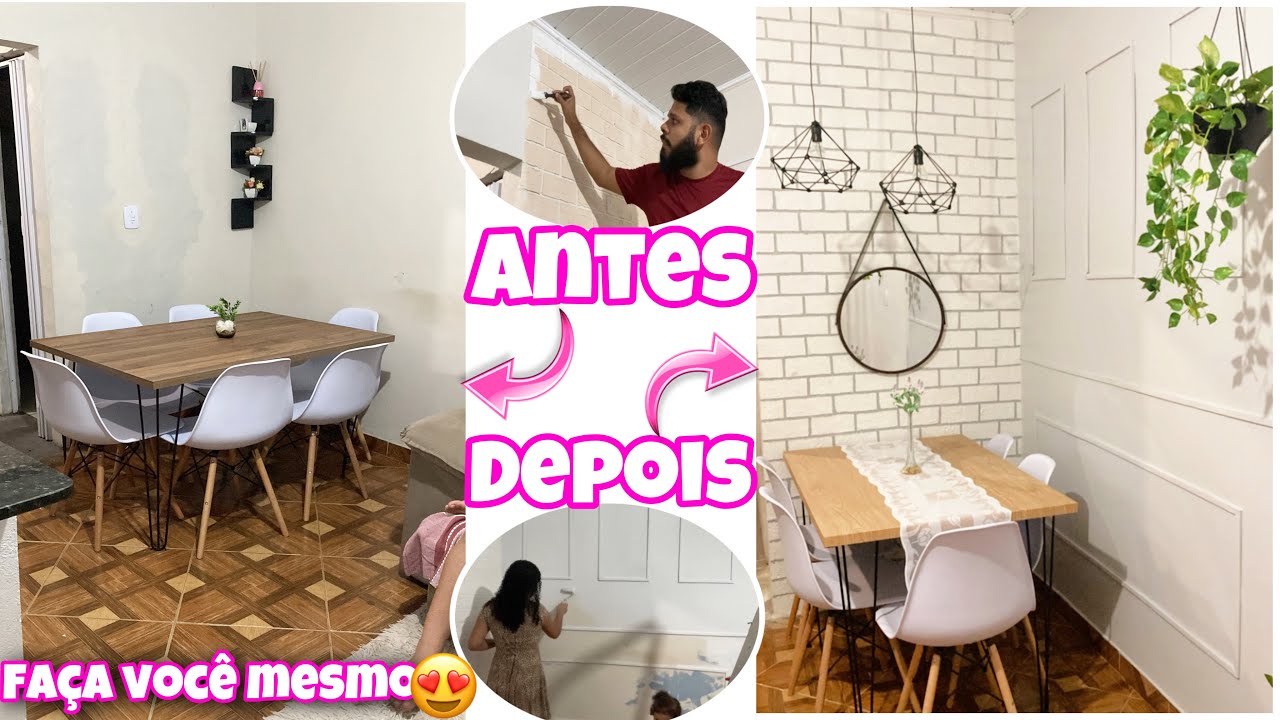 REFORMANDO E DECORANDO SALA DE JANTAR DO ZERO 😍| SALA DE JANTAR | Família Coelho