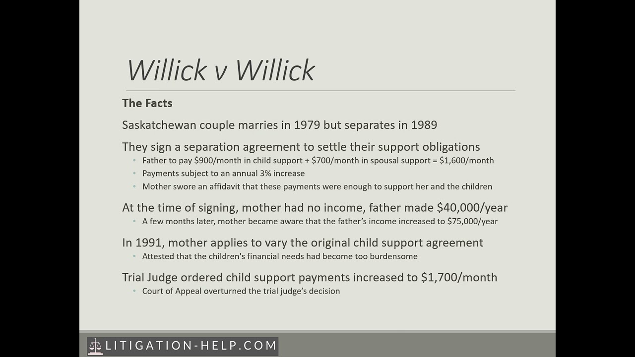 Case Law Minutes #:13  _Willick v Willick_ [1994] 1 S.C.R. 670 (variation on support orders)