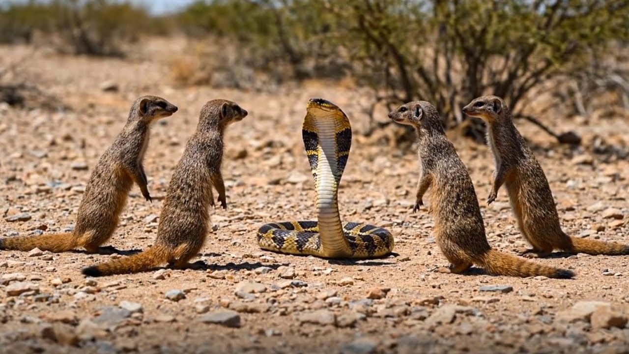 ⚔️ Ужасающая схватка | Стая мангустов бросает вызов королевской кобре! 🐍🦊