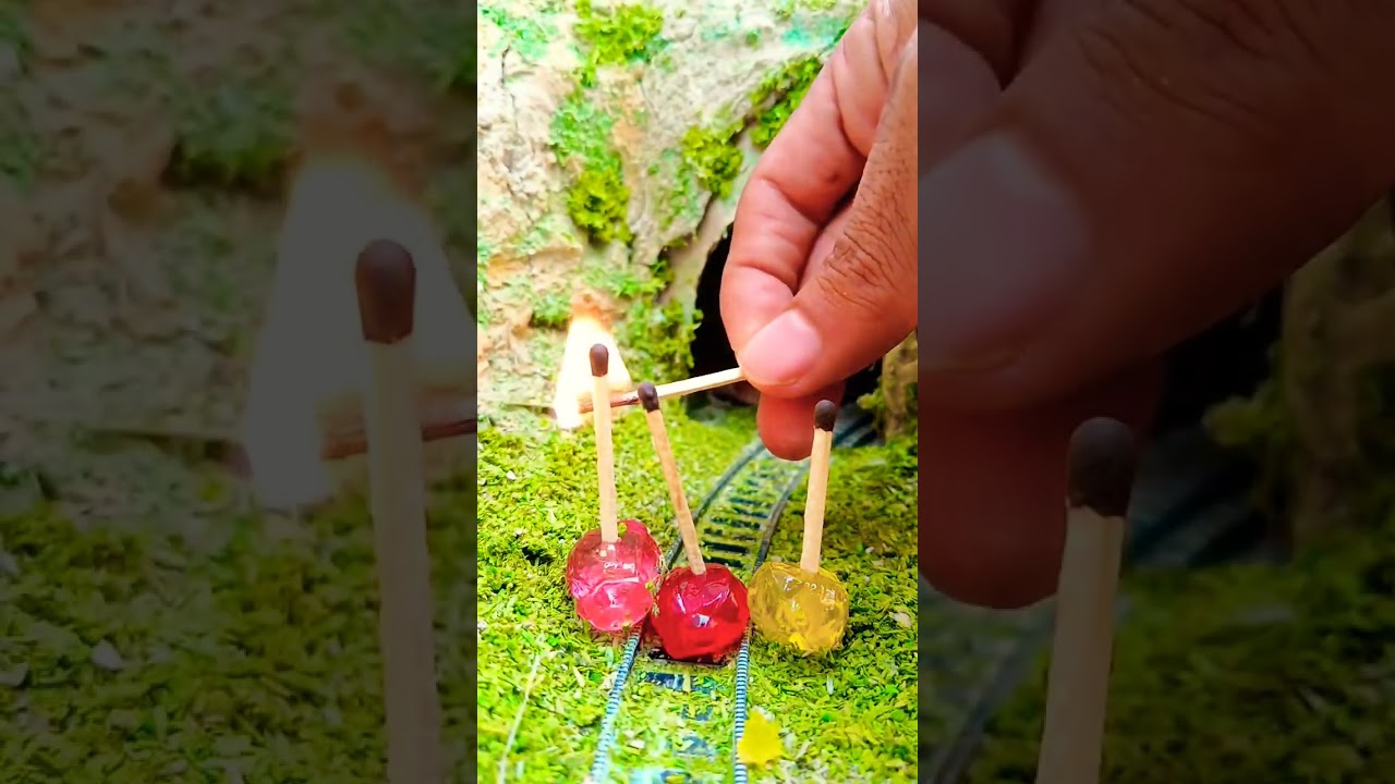 Toy Train vs mix jelly color Fire #shortvideo