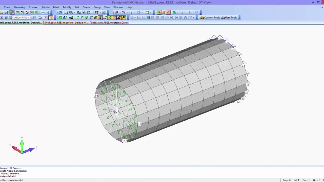 Femap 11.4:  Урок № 9. Rigid элементы в продукте  Femap with  NX  Nastran