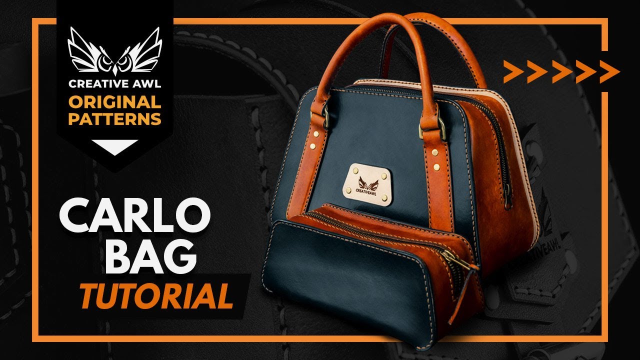How to make leather Carlo Zip Bag . Leather Bag DIY with PDF Pattern
