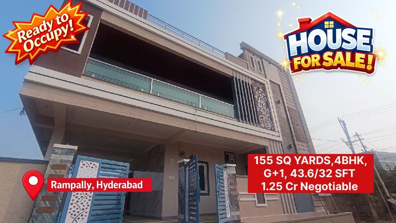 HPC-330 || 155 SqYd West-South corner face G+1 independent house for sale Rampally, Hyderabad 