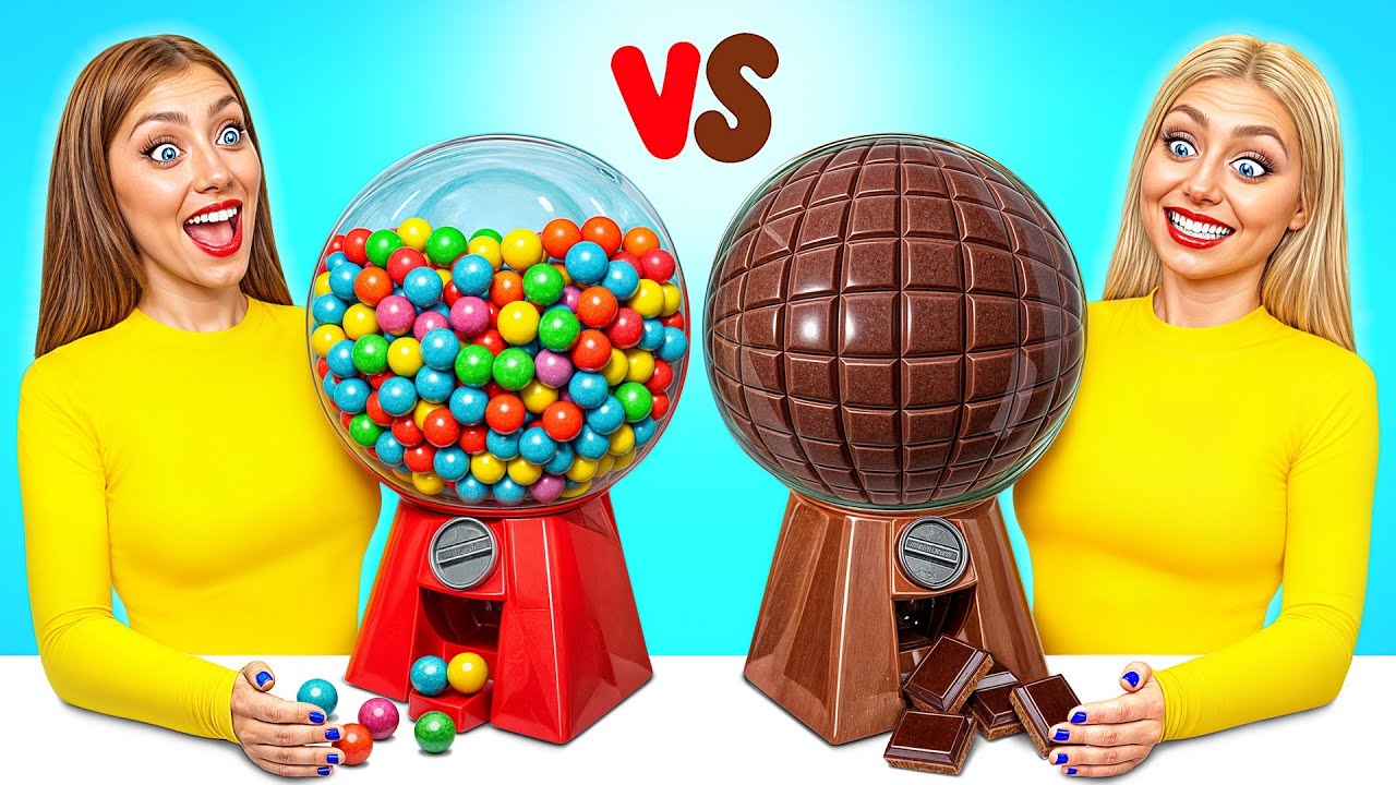 Челлендж. Шоколадная Еда vs Настоящая еда | Кухонные Войны от Choco DO