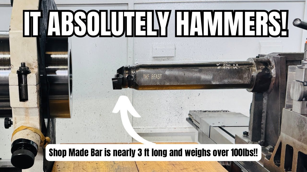 Heavy Cuts With MONSTER Boring Bar (The Chips Literally EXPLODE off!)