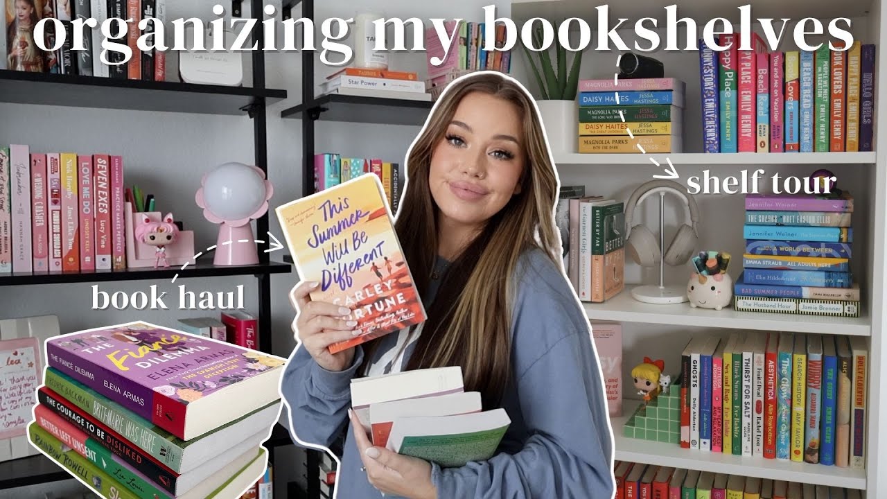 BOOKISH VLOG: massive book haul, organizing my shelves, + bookshelf  tour