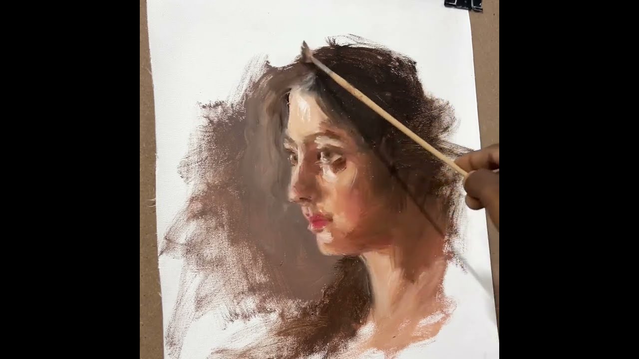 Portrait with oil colour | alla prima