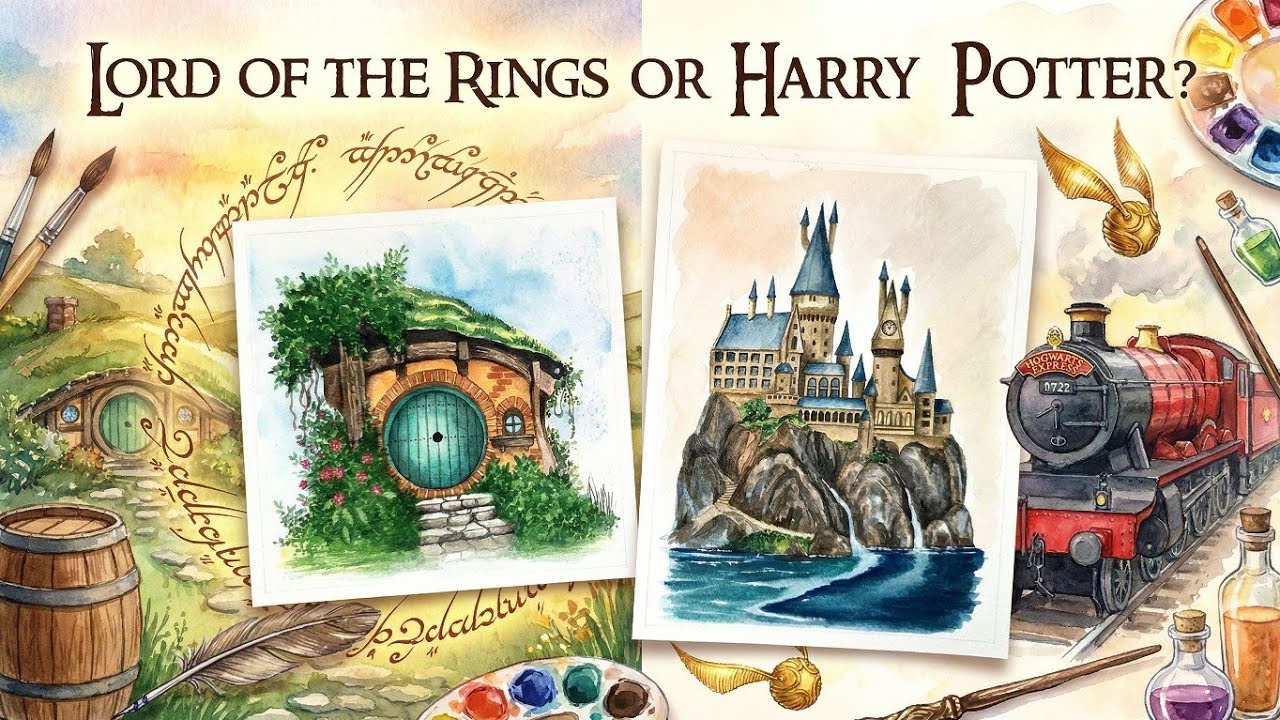 Harry Potter vs Lord of the Rings/ Watercolor Fantasy Painting🎨