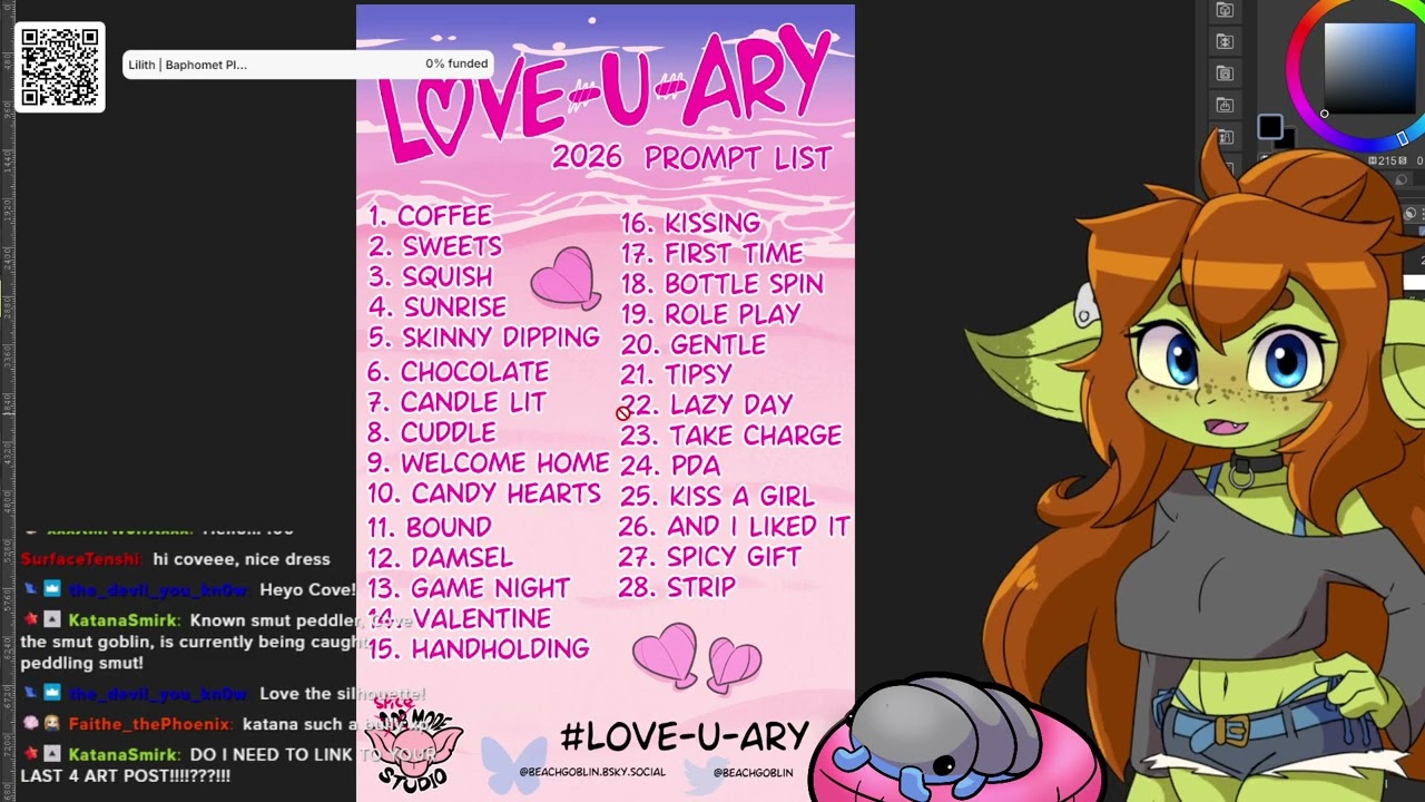 [PNGTUBER] Love-U-ary art stream!!! lets work on some prompts!