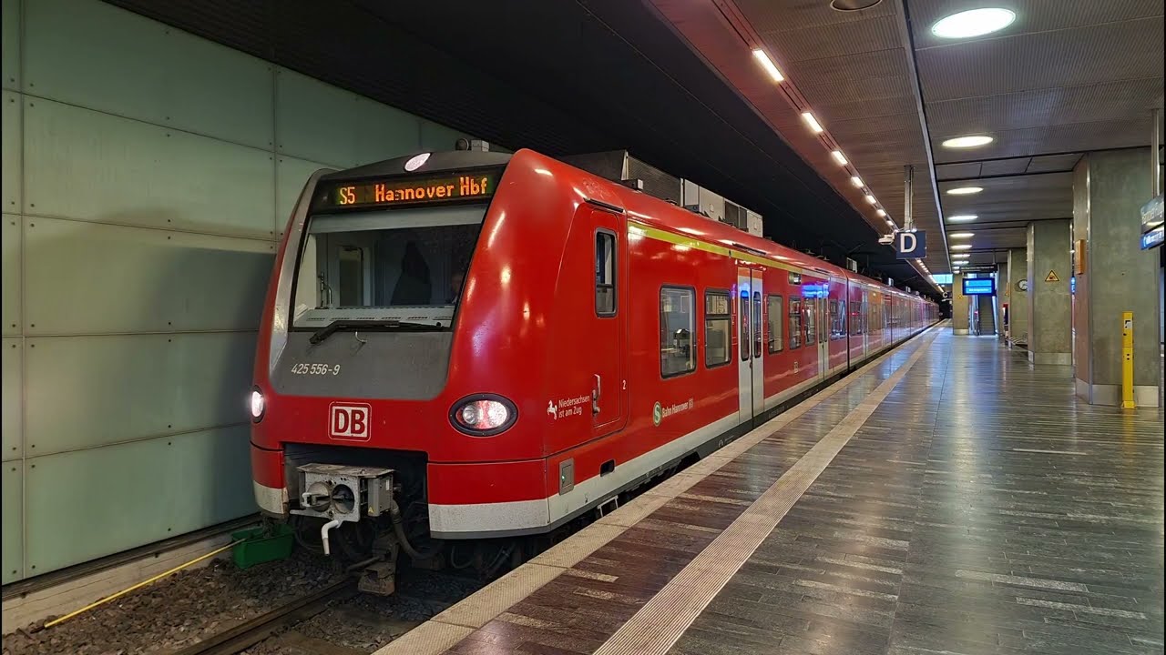 DB S-Bahn Hannover - Mitfahrt im 425 058-5 + 425 556-9 - Linie S5 Hannover-Flughafen ➡️ Hannover Hbf