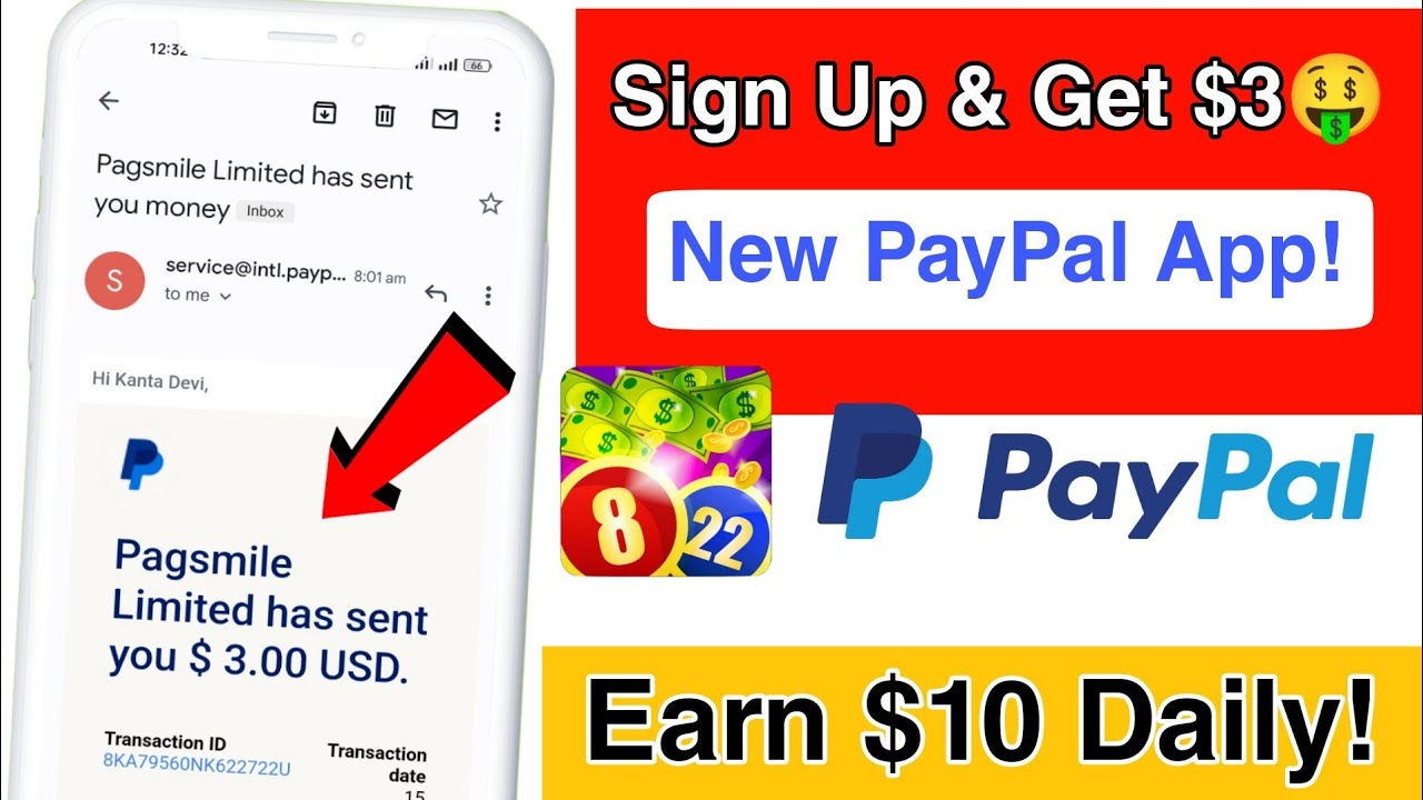 New PayPal Cash Earning App 🤑 | Sign Up Bonus Upto $3 | Daily Earning - $5 to $10 | New PayPal App