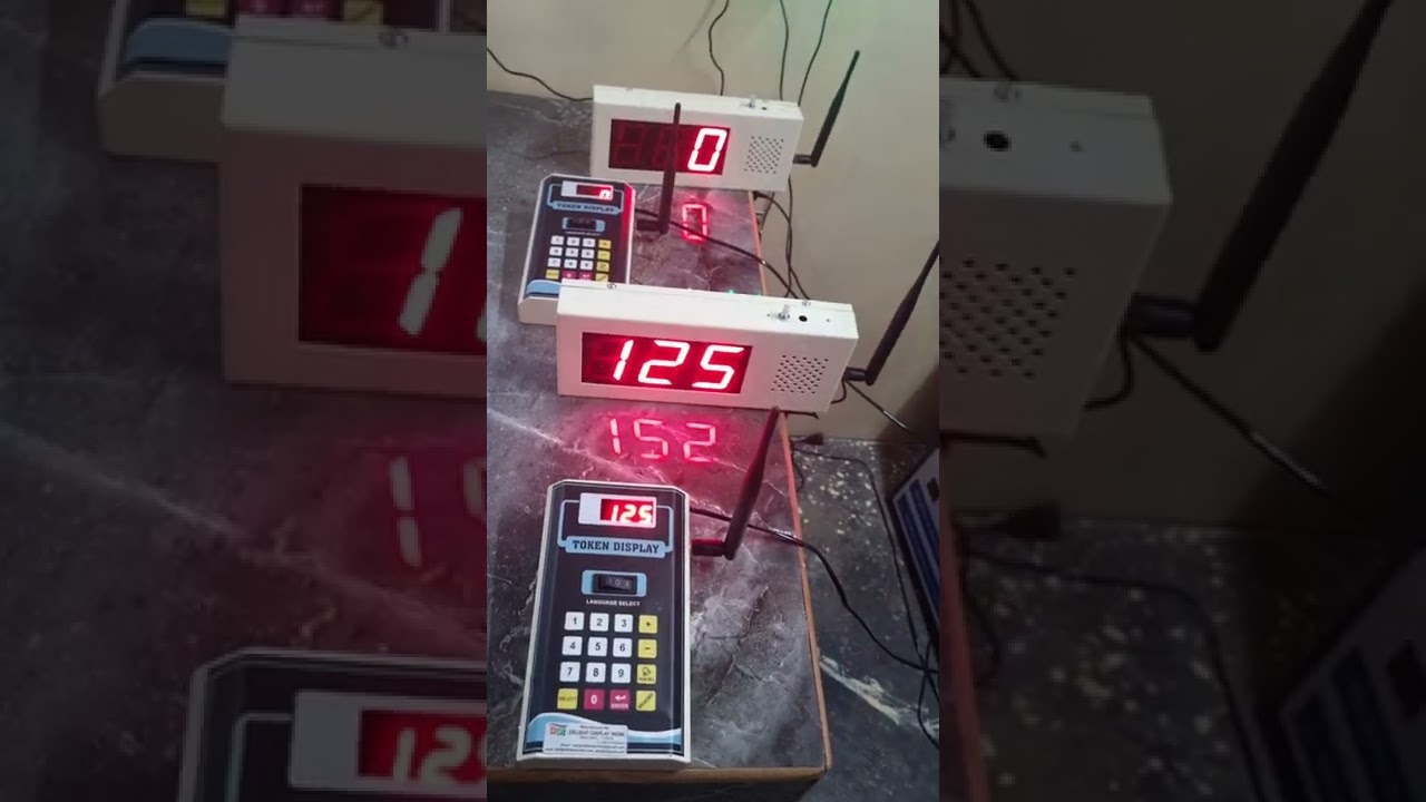 Wireless Token Number Display II Wireless Token Display II LED Token Display II Token Dispenser II