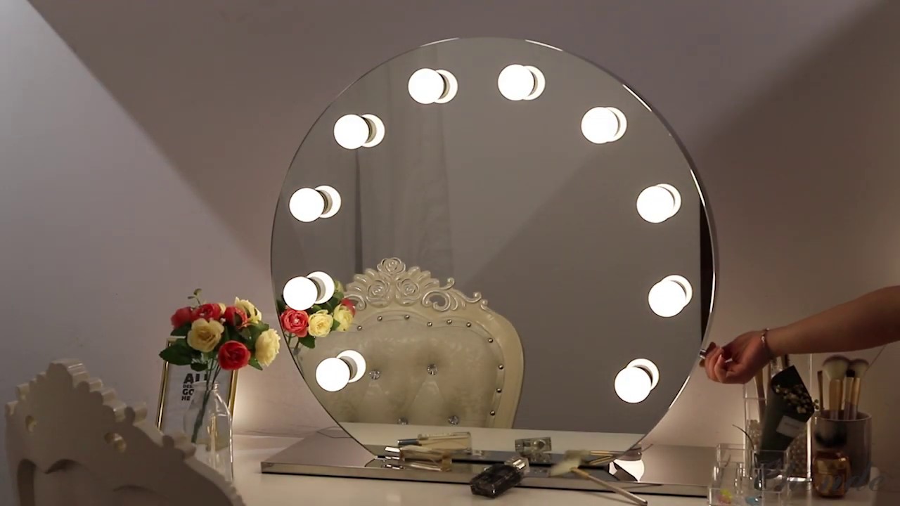 Absolutely Stunning!  Chende Round Vanity Mirror With LED Dimmable