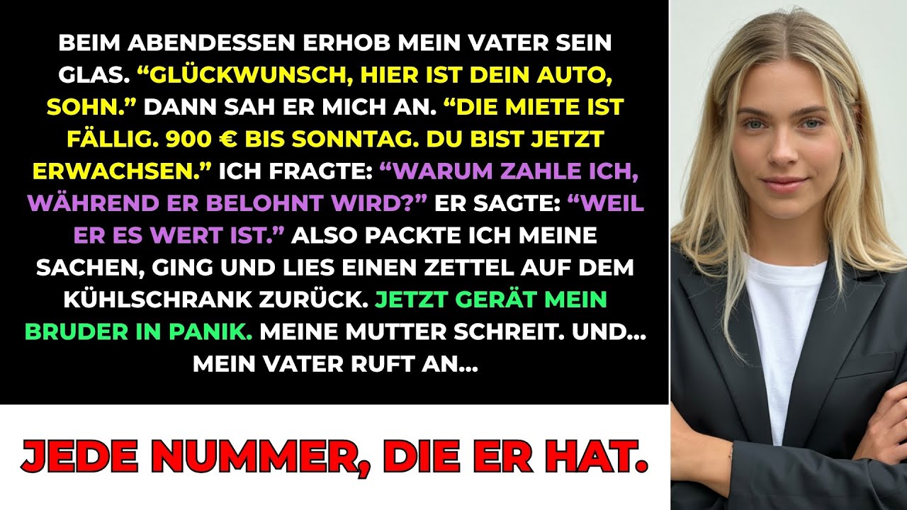 Mein Bruder Bekam Zum Abschluss Ein Auto. Ich Bekam Eine Mietrechnung. Ich Ging, Ließ Eine Notiz...