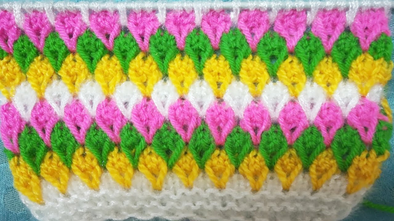 Very Beautiful Four Coloured Sweater Pattern (In Hindi)