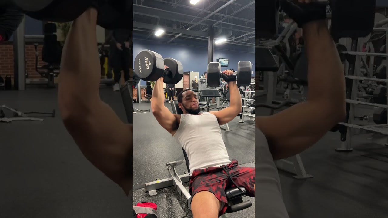 85 lb dumbbell shoulder press